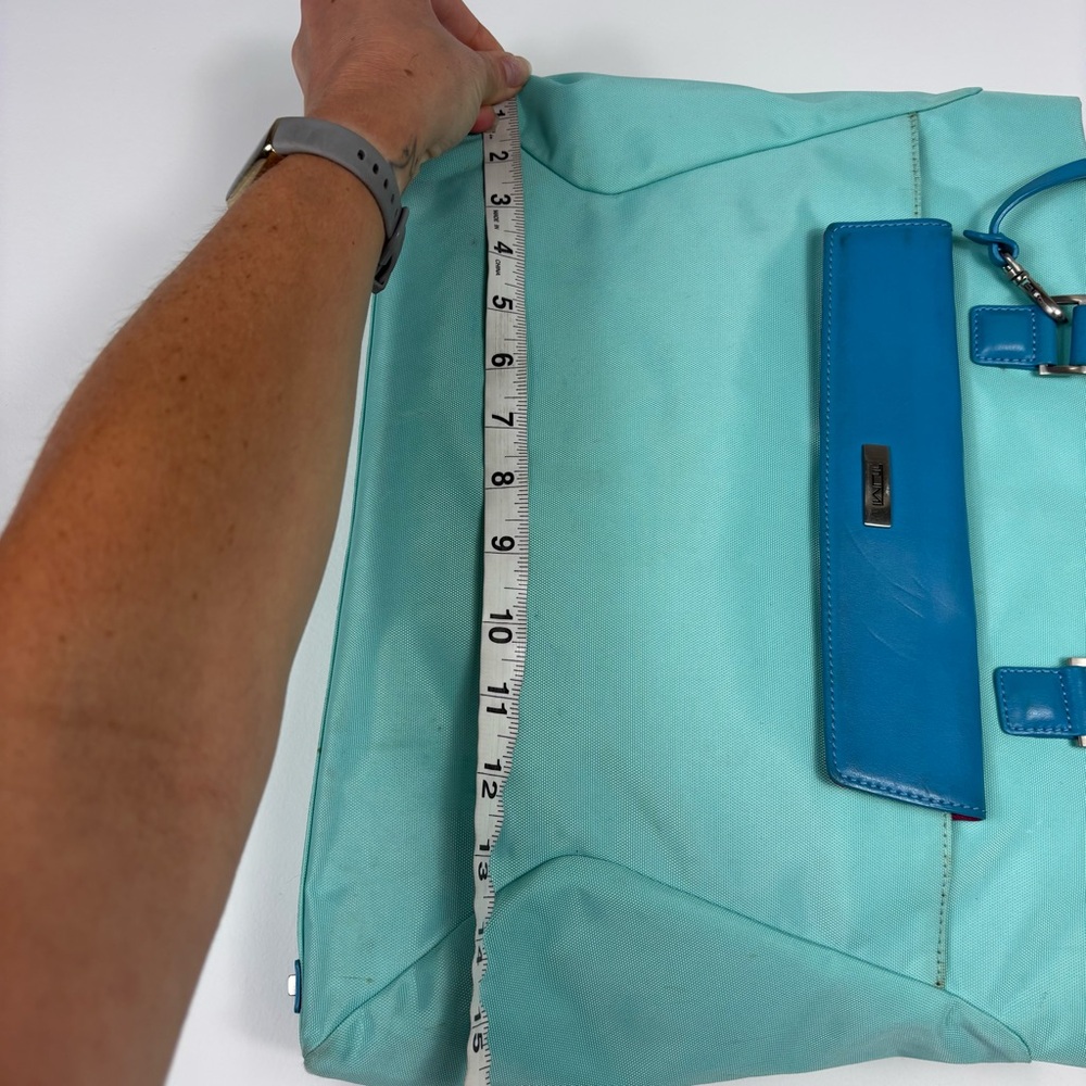 TUMI Sky Blue Tote Bag Laptop Bag Briefcase Travel Bag Pop Of Color Bright - Picture 10 of 10